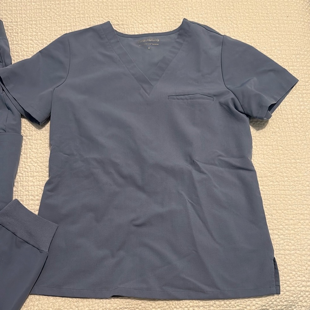 Mandala V-Neck Scrub Top and Jogger Pants Set